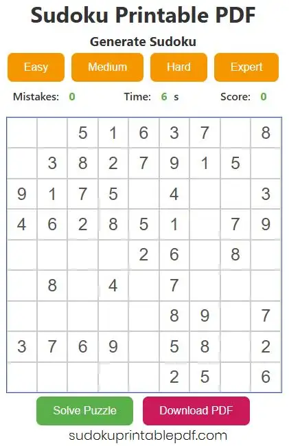 Play Free Sudoku Online & Download Printable Sudoku PDFs